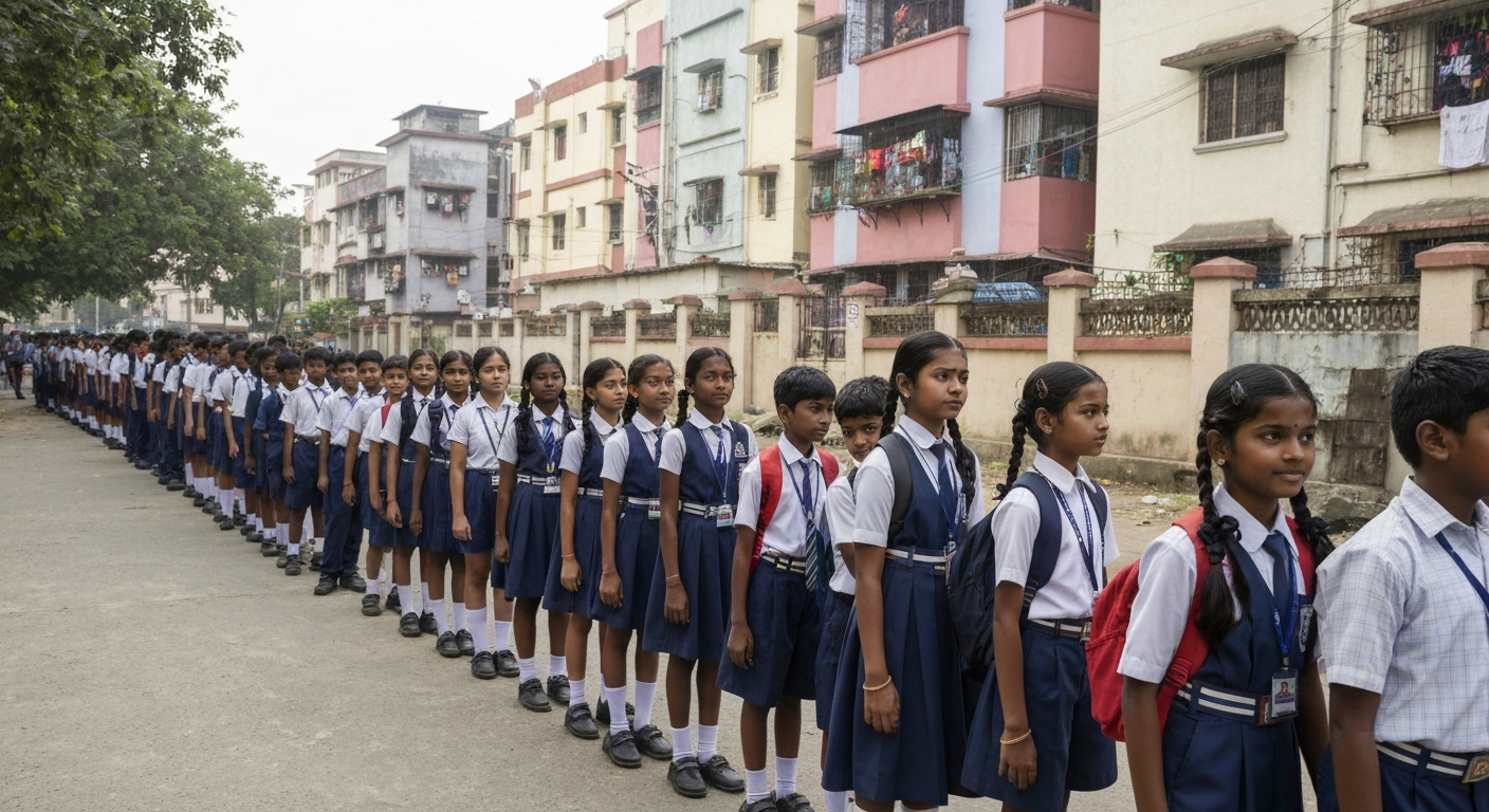 Koparkhairane Kids Form Human Chain for Votes